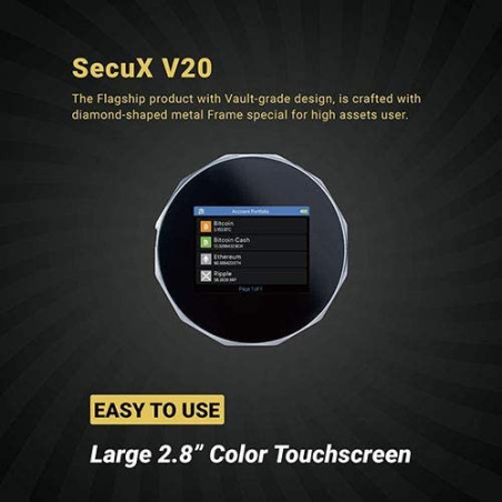 SecuX V20: Portefeuille Crypto Hardware Sécurisé - Protection Ultime pour vos Actifs Numériques