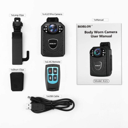 BOBLOV KJ21 Body Camera: 1296P HD, 10-Hour Battery, Night Vision - Your Personal Security Solution