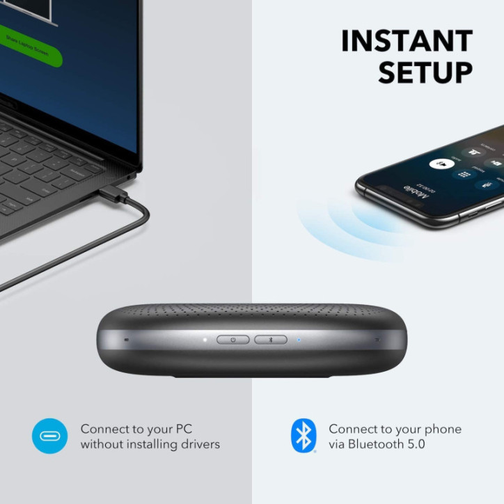 Anker PowerConf: Crystal Clear Bluetooth Speakerphone for Home & Office - Zoom Certified Anker PowerConf: Crystal Clear Bluetooth Speakerphone for Home & Office - Zoom Certified