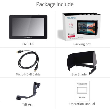 FEELWORLD F6 Plus: Moniteur Tactile 5.5 4K pour Caméra DSLR - Précision et Contrôle!