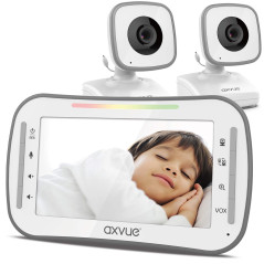 Axvue A242: Moniteur Bébé Vidéo Double Caméra - Vision Nocturne & Longue Portée!