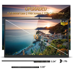 Écran Portable ZSCMALLS 15.6 Full HD: Votre Bureau Mobile Ultime! USB-C & HDMI