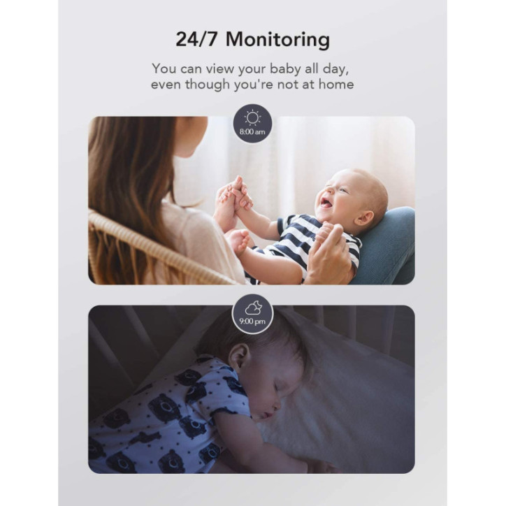 Nooie Moniteur Bébé 1080p: Audio Bidirectionnel, Vision Nocturne – Surveillez Bébé en Toute Sérénité! Nooie Moniteur Bébé 1080p: Audio Bidirectionnel, Vision Nocturne – Surveillez Bébé en Toute Sérénité!