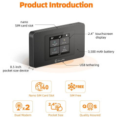 GlocalMe DuoTurbo: Global 4G LTE Mobile Hotspot - Stay Connected in 150+ Countries!