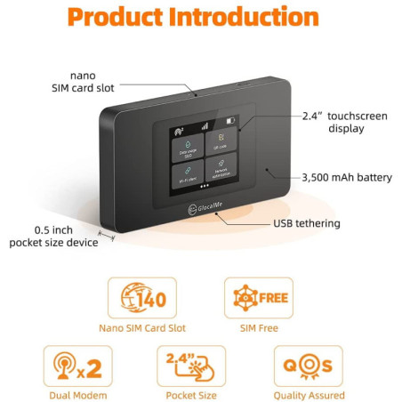GlocalMe DuoTurbo : Votre WiFi Mobile 4G LTE Ultra-Rapide, Partout dans le Monde!