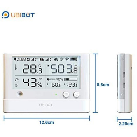 UbiBot WS1 Pro: Smart WiFi Thermometer & Hygrometer - Monitor Temp, Humidity & Light, Get Alerts!
