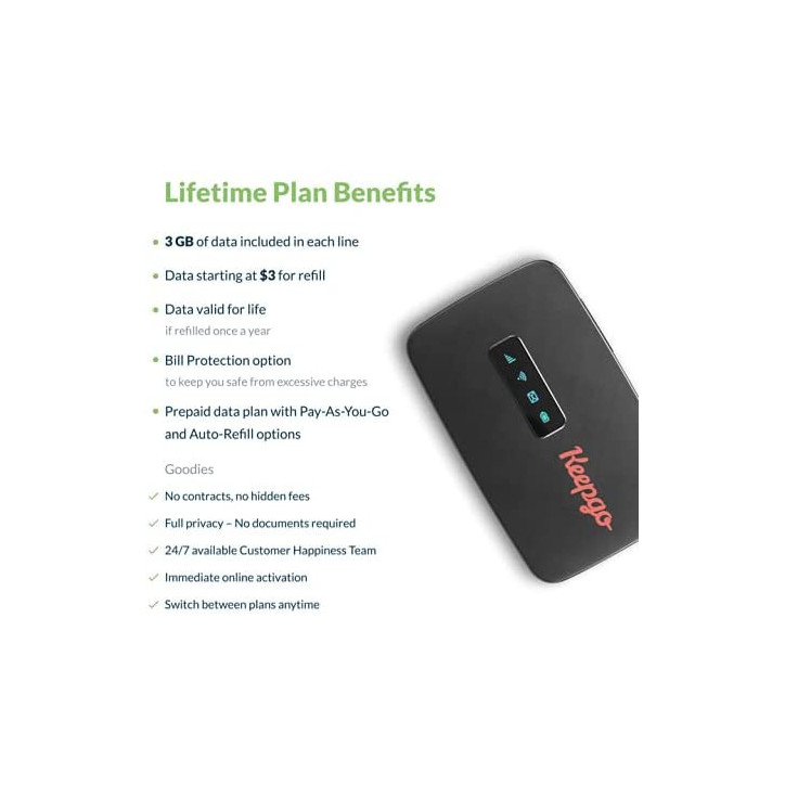 Keepgo SIM Globale: 3Go de Données à Vie, 100+ Pays, WiFi Portable - Restez Connecté Partout! Keepgo SIM Globale: 3Go de Données à Vie, 100+ Pays, WiFi Portable - Restez Connecté Partout!