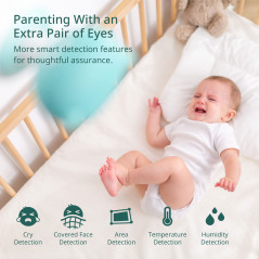 Pixsee Moniteur Bébé Intelligent : Sécurité, AI & Sommeil Paisible pour Votre Enfant