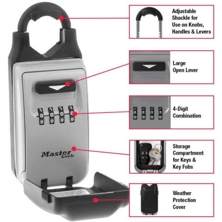 Master Lock 5420D: Secure Key Lock Box with Adjustable Shackle - Share Keys Safely!