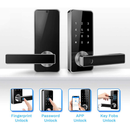 Tiffane 5-in-1 Smart Lock: Keyless Entry with Fingerprint, Keypad & App Control - Secure Your Home Now!