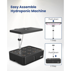 iDOO 12Pods Hydroponics Growing System, Indoor Garden with LED Grow Light, Plants Germination Kit, Built-in Fan, Automatic