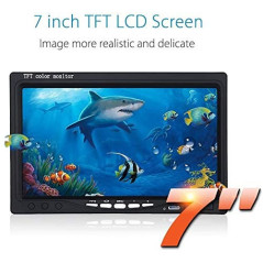 Eyoyo Portable Underwater Fishing Camera Waterproof 1000TVL Video Fish Finder 7 inch LCD Monitor 12pcs IR Infrared Lights for