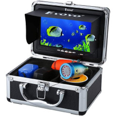 Eyoyo Portable Underwater Fishing Camera Waterproof 1000TVL Video Fish Finder 7 inch LCD Monitor 12pcs IR Infrared Lights for