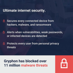 Gryphon AX Advanced Security and Parental Control Tri-Band Mesh WiFi 6 System, 3000 sqft Coverage per Mesh Router WiFi 6,