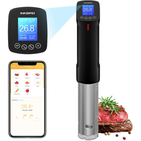 Inkbird ISV-100W Cuiseur Sous Vide WiFi,Cuiseur Oeuf Thermoplongeur Sous Vide Cooker 1000W,Calculateur d'Immersion Cuisinière