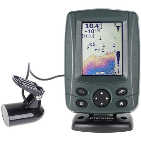 JOYWEE FF688C 3.5" Phiradar Color LCD Boat Fish Finder 200KHz/83KHz Dual Sonar Frequency 300M Detection Muti-Language Auto Zoom