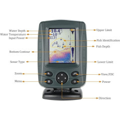 JOYWEE FF688C 3.5" Phiradar Color LCD Boat Fish Finder 200KHz/83KHz Dual Sonar Frequency 300M Detection Muti-Language Auto Zoom