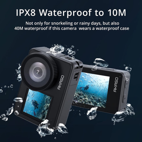 AKASO Brave 7 LE : Caméra dAction 4K Étanche avec Double Écran - Capturez lAventure !