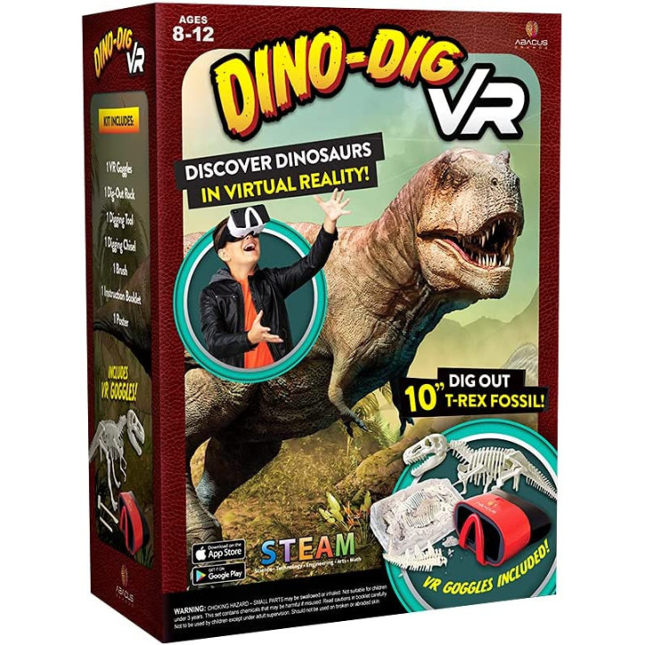 Dino Dig VR Science Kit: Unearth a T-Rex Fossil & Explore Virtual Reality Dinosaur Adventures! Dino Dig VR Science Kit: Unearth a T-Rex Fossil & Explore Virtual Reality Dinosaur Adventures!