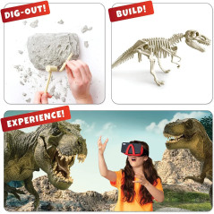 Abacus Brands Dino Dig VR - Virtual Reality Kids Science Kit, Book and Interactive STEM Learning Activity Set