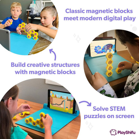 Plugo Link: Jeu Magnétique STEM Interactif PlayShifu – Apprendre en Samusant! (4-10 ans)