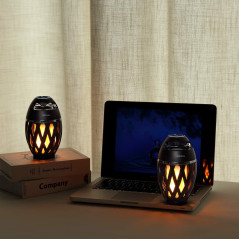 DIKAOU Led Flame Speaker, Torch Atmosphere Bluetooth Speakers&Outdoor Portable Stereo Speaker with HD Audio and Enhanced