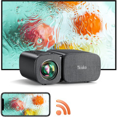 Tkisko Mini Projector,8000L WiFi Portable Outdoor Projector, HD 1080P 250" Supported, Dust-Proof Small Movie Projector for