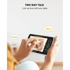 Moniteur bébé avec caméra et audio - Moniteur vidéo iFamily 5 pouces pour bébé avec télécommande panoramique/inclinaison, mode