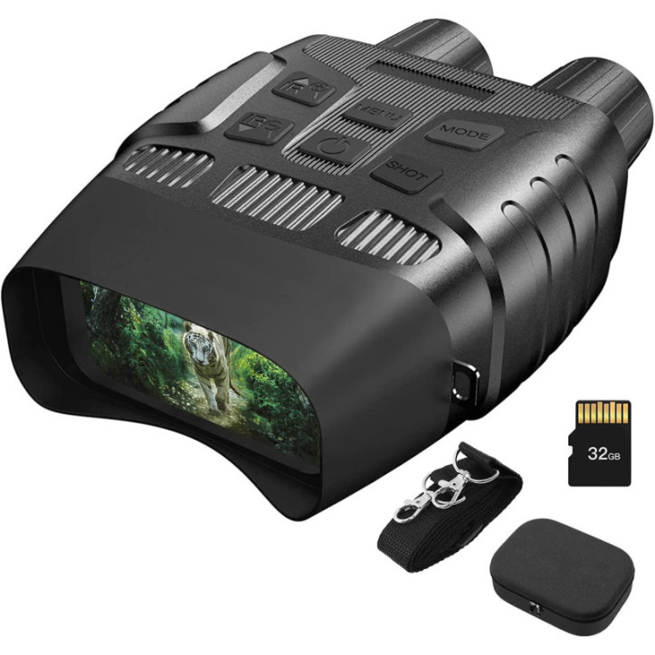 HEXEUM Night Vision Binoculars: 4X Zoom, 1300ft Range, IR & 32GB – See in the Dark! HEXEUM Night Vision Binoculars: 4X Zoom, 1300ft Range, IR & 32GB – See in the Dark!