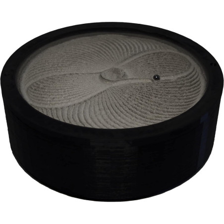ZenFlow: Black Kinetic Sand Bowl - Your Desktop Oasis