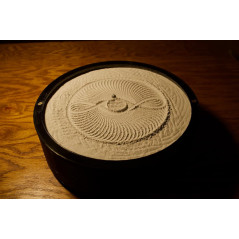 ZenFlow: Black Kinetic Sand Bowl - Your Desktop Oasis