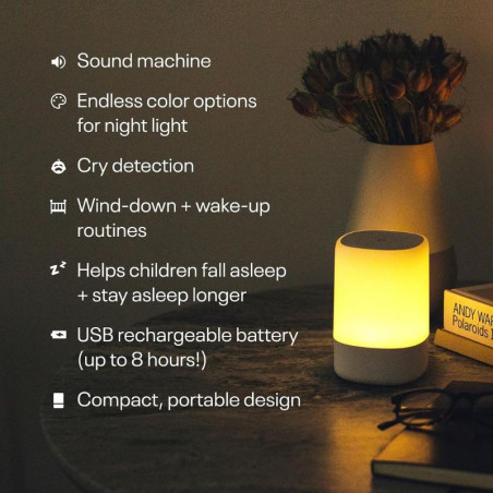 Nanit Smart Sound Machine & Night Light: Baby Sleep Soother with Cry Detection - Healthy Sleep Routines!