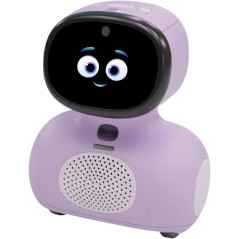 Purple robot with "hi-tech, non-technical" on it, MIKO Mini: Fun AI Learning Robot for Kids - STEM Education & Games.