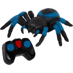 Blue Tarantula toy spider with glowing eyes and remote.