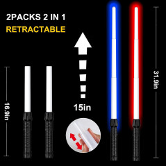 Sabre Laser Extensible avec Son FX pour Cosplay et FĂȘtes