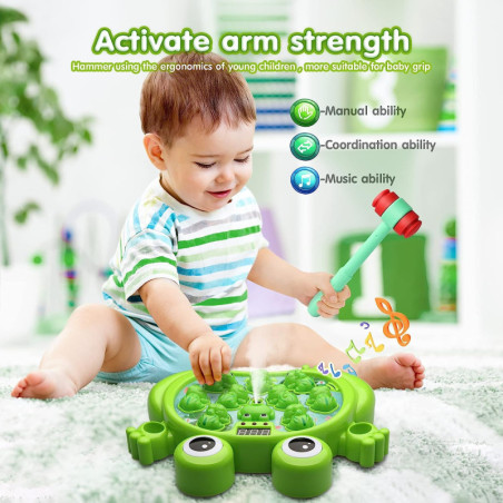 Whack A Frog Game: Interactive Toy with Spray! Fun Learning for Toddlers 2-5