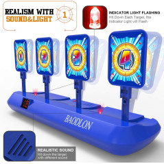BAODLON Digital Shooting Targets set featuring blue and orange Nerf gun with two targets.