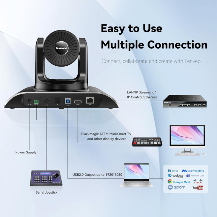 Tenveo Caméra Conférence PTZ 20X: Full HD, Zoom Optique Exceptionnel pour vos Meetings et Streaming! Tenveo Caméra Conférence PTZ 20X: Full HD, Zoom Optique Exceptionnel pour vos Meetings et Streaming!