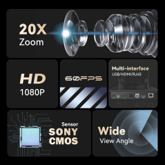 Tenveo 20X Zoom PTZ Camera: Crystal-Clear Video for Streaming, Meetings & More!