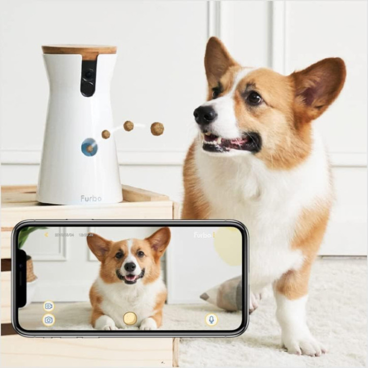 Furbo Dog Camera: Treat Tossing, 2-Way Audio, and Bark Alert - Keep Your Furry Friend Happy!