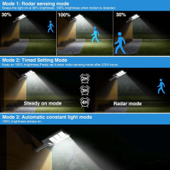 ZJOJO 10000 Lumen Solar Street Lights: Motion Sensor, Remote, Waterproof - 2 Pack