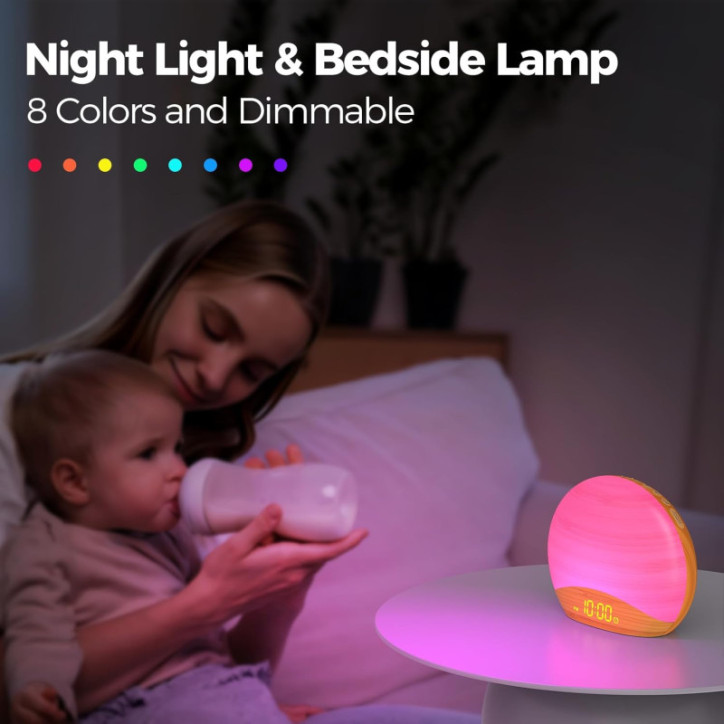 REACHER Sunrise Alarm Clock: Wake Up Naturally with Light & Sound - Bedroom Decor REACHER Sunrise Alarm Clock: Wake Up Naturally with Light & Sound - Bedroom Decor