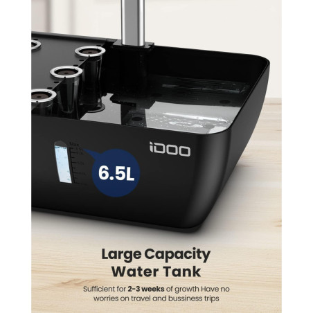 iDOO Jardin Hydroponique WiFi: 12 Capsules, Lumière LED, Réservoir 6.5L - Cultivez Facilement!