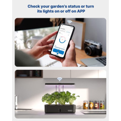 Jardin Hydroponique iDOO: Cultivez vos Herbes et Légumes Frais à la Maison, 12 Capsules, Lampe LED, 4.5L