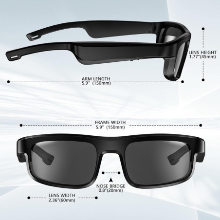Lunettes de Soleil Bluetooth Polarisées GAXABI : Son Stéréo, Assistant Vocal et Protection UV!