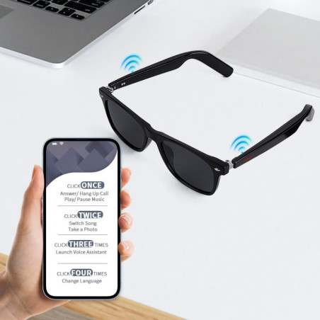 Lunettes de Soleil Bluetooth Audio Ouvert : Musique, Appels Mains Libres & Protection UV