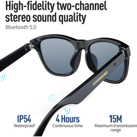 COSMOING Smart Sunglasses: Bluetooth Audio & UV Protection for Outdoor Adventures