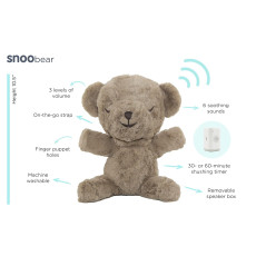 SNOObear Peluche Bébé Apaisante - Bruit Blanc Activé par les Pleurs