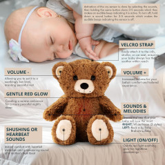 Peluche apaisante pour bébé Gemma Joy - Aide au sommeil pour les bébés