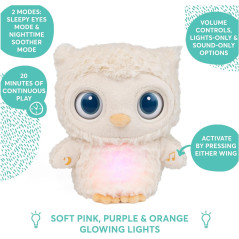 GUND Sleepy Eyes Owl Soother - Calming Plush & Nightlight for Kids